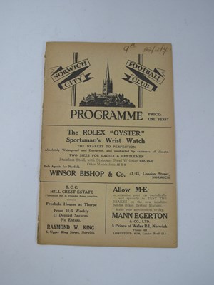 Lot 931 - 1934-35 Norwich City Reserves v. Denaby United...