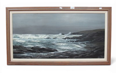Lot 1207 - KEVIN PLATT (B1945) Rocky Shoreline, oil on...