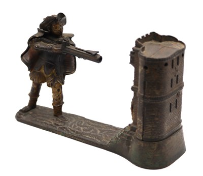 Lot 1300 - A Cast Iron Money Box, depicting William Tell,...
