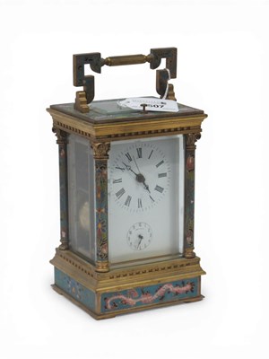 Lot 1507 - A XX Century Repeater Carriage Clock, the...