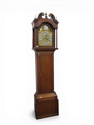 Lot 1516 - An XVIII Century Oak Eight Day Brass Dial...