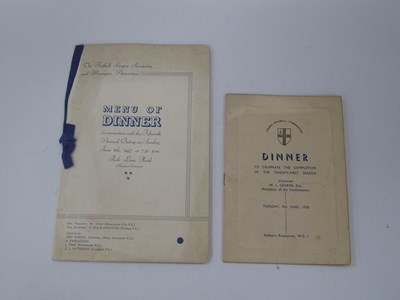Lot 927 - Football Menus, 1936 London Football...