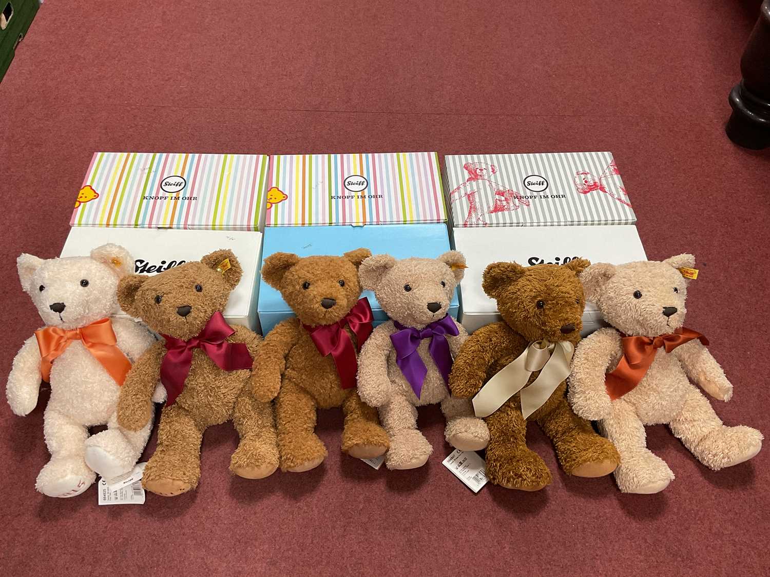 Lot 336 - Six Modern Steiff Cosy Year Bears, comprising...