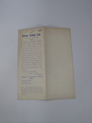 Lot 934 - Everton F.C. 1950 Accounts and Balance Sheet.