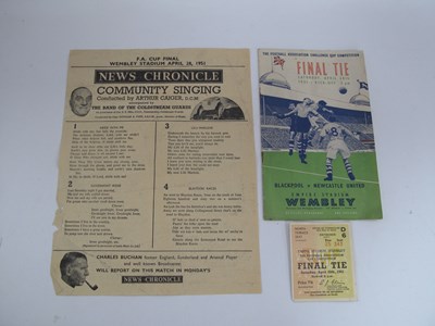 Lot 947 - 1951 F.A. Cup Final Blackpool v. Newcastle...