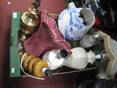 Lot 1353 - Doulton Sheerlite Table Lamp, brass table lamp...