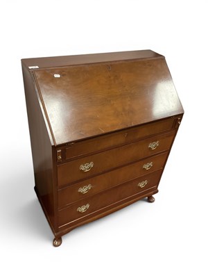 Lot 1487 - Walnut Bureau Circa Mid XX Century with fall...