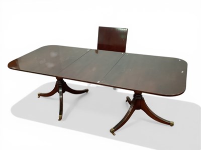 Lot 1582 - George III Style Mahogany Twin Pedestal Dining...
