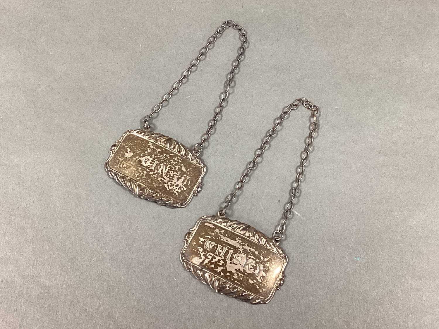 Lot 70 - A Pair of Hallmarked Silver Decanter Labels,...
