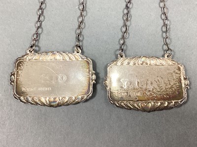 Lot 70 - A Pair of Hallmarked Silver Decanter Labels,...