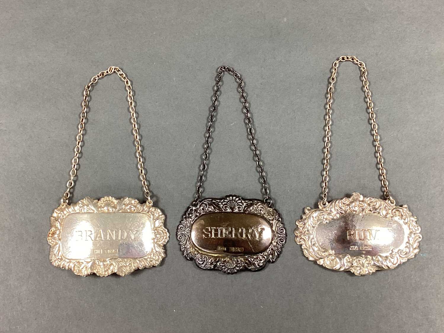 Lot 65 - Three Assorted Hallmarked Silver Decanter...