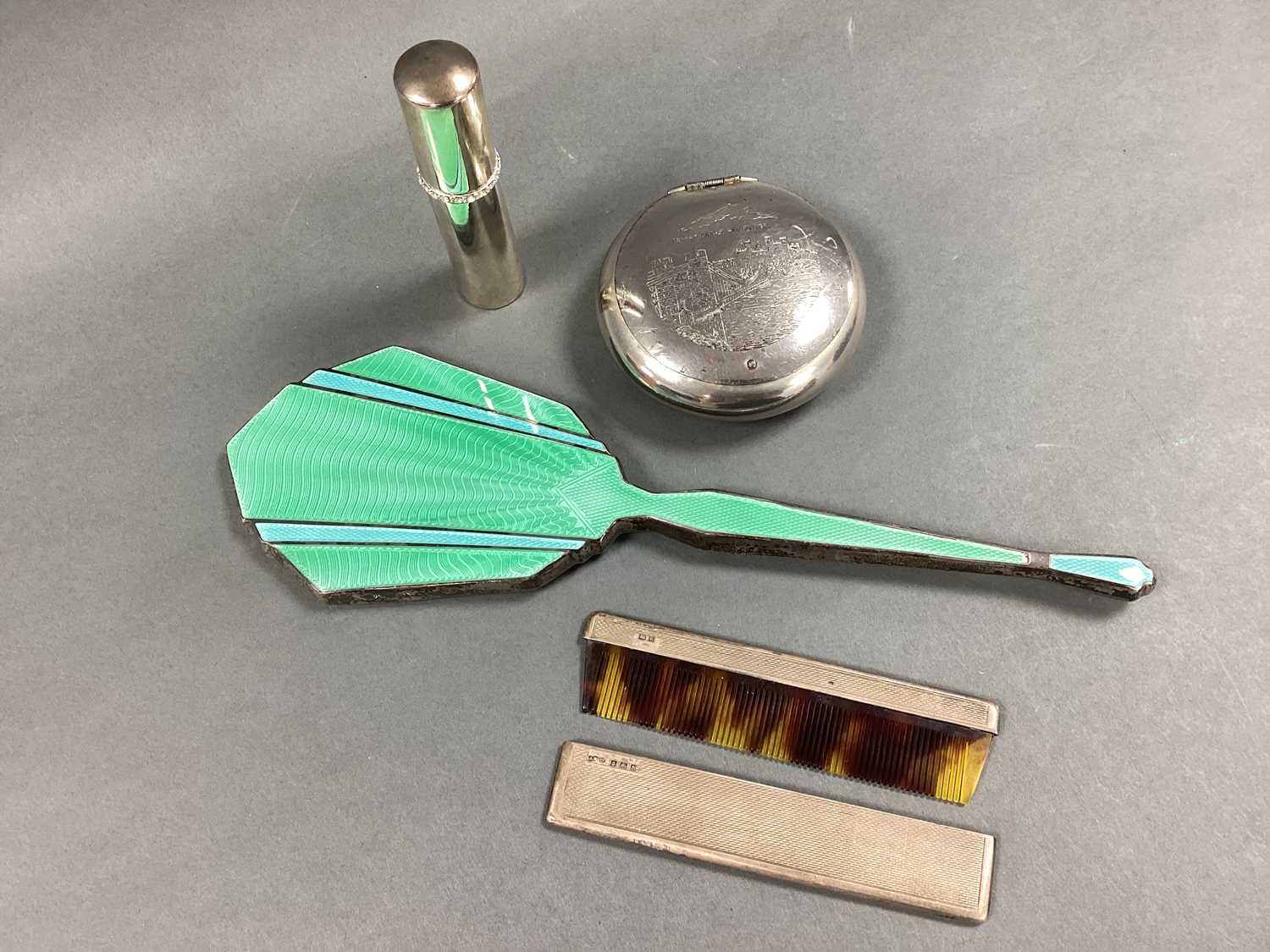 Lot 22 - A Hallmarked Silver and Enamel Dressing Table...