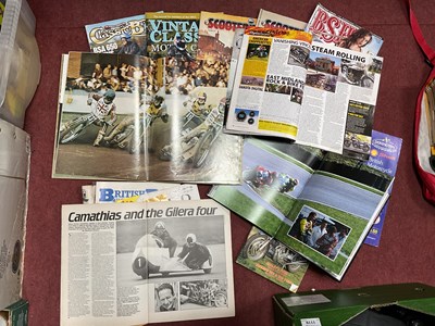 Lot 1049 - Motor bike memorabilia, including books and...