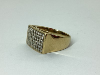 Lot 90 - A Gent's 9ct Gold Diamond Set Ring, the...