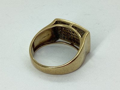 Lot 90 - A Gent's 9ct Gold Diamond Set Ring, the...