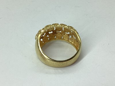 Lot 88 - QVC; A Wide 9ct Gold Openwork Band, of floral...