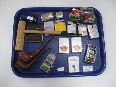 Lot 1363 - Lighters and tobacco pipes, including two Dr....
