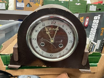 Lot 1062 - Four Vintage Wooden Cased Mantel Clocks, two...