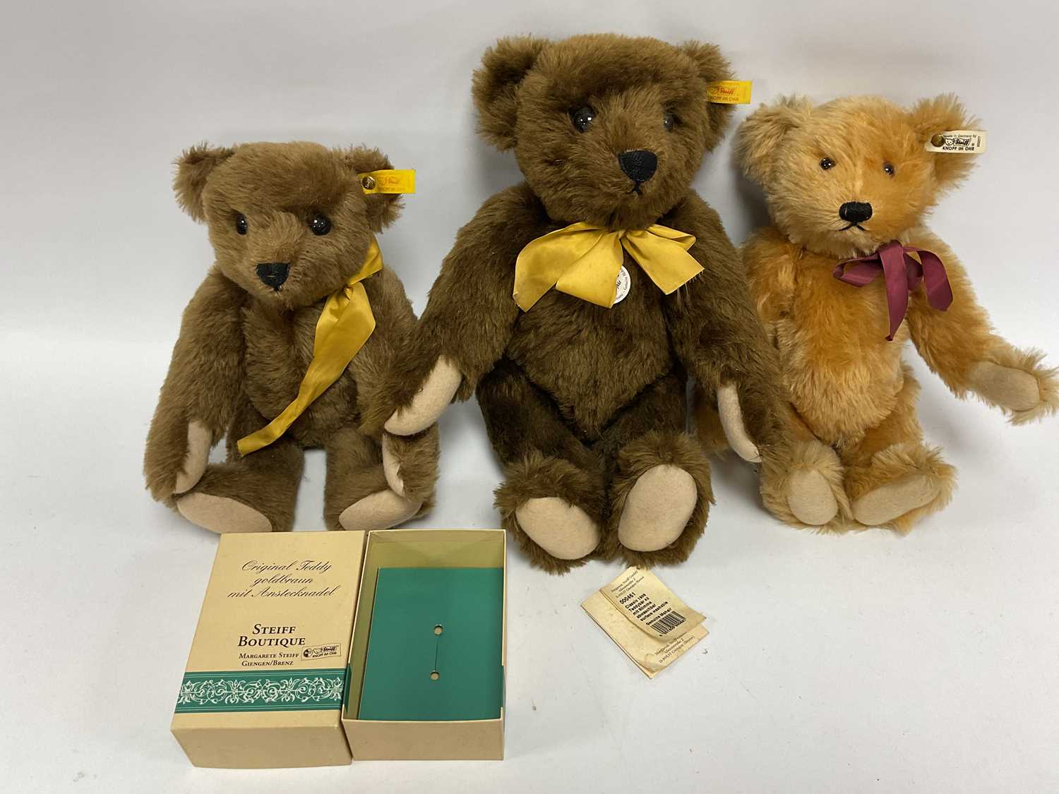 Lot 314 - Three Modern Jointed Steiff Teddy Bears....