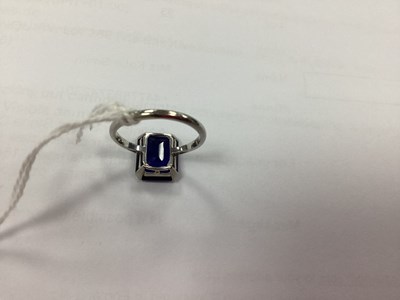 Lot 93 - A Vintage Single Stone Dress Ring, rectangular...