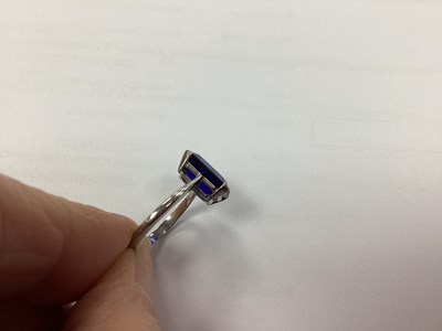 Lot 93 - A Vintage Single Stone Dress Ring, rectangular...