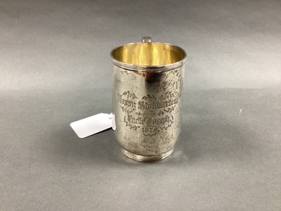 Lot 73 - A Victorian Provincial Hallmarked Silver Mug,...