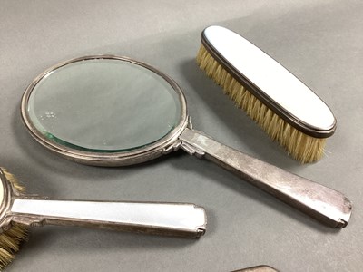 Lot 45 - A Hallmarked Silver and Enamel Backed Three...