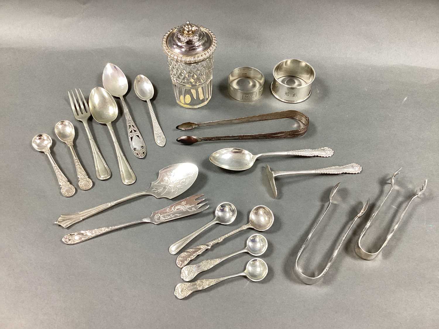 Lot 44 - A Georgian Hallmarked Silver Lidded Cut Glass...