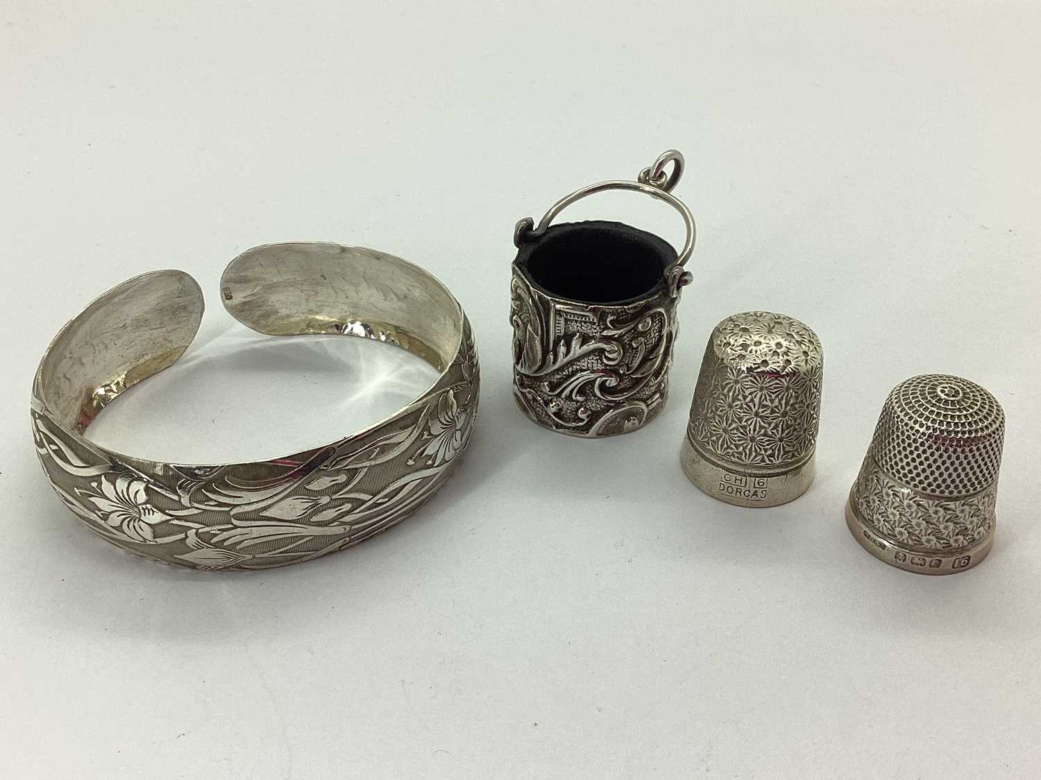 Lot 69 - A Decorative Vintage Cuff Bangle, stamped "830"...