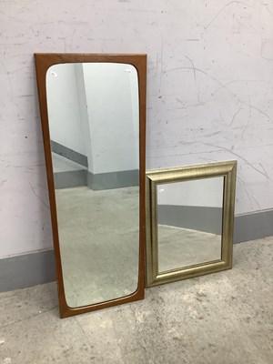 Lot 1470 - Danish Teak Rectangular Shaped Hall Mirror,...