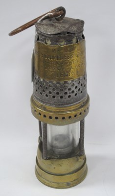 Lot 1311 - Best's Gauzeless Miners Lamp, 25cm high with...