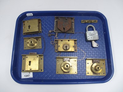 Lot 1347 - A Quantity of Vintage Brass Locks to include...