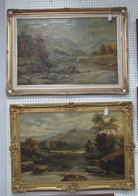 Lot 1465 - E. Asbery, Fishing Figures by Waterfall with...