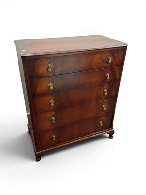 Lot 1490 - Mahogany Chest of Five Drawers, with canted...