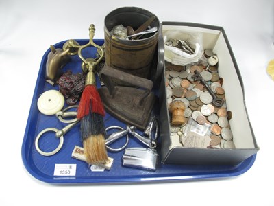 Lot 1350 - Coinage, Ronson lighter, horse headbrass, keys,...