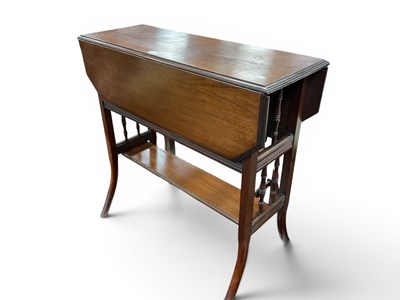 Lot 1556 - An Edwardian Mahogany Double Drop Leaf Tea...