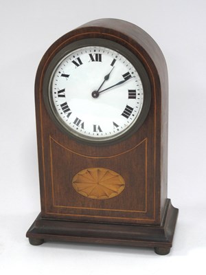 Lot 1395 - Edwardian Dome Cased Mahogany Mantle Clock,...