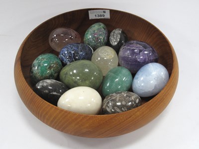 Lot 1389 - Mineral Eggs, including Amethyst, Chrysocolla,...