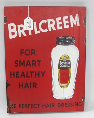 Lot 1310 - A Metal Advertising Sign for Brylcreem The...