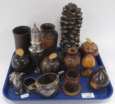 Lot 1369 - Jamwood and Other Hardwood Trinkets, plated...
