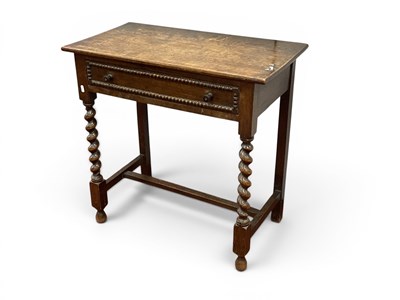 Lot 1543 - 1920s Oak Side Table, with single drawer and...