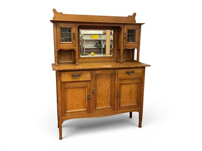 Lot 1511 - XX Century Oak Mirror Back Sideboard, top with...