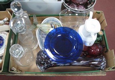 Lot 1110 - Three Glass Decanters with stoppers, glass...