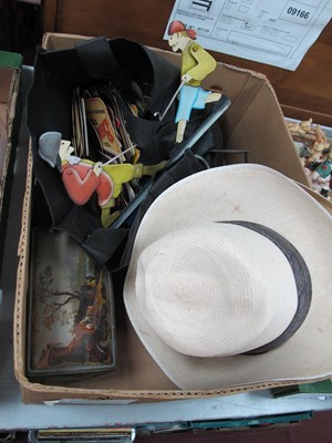 Lot 1074 - Olney Panama Hats (x 2) Size L & M, metal tug...