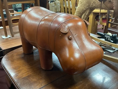 Lot 1526 - A Liberty-style Leather Hippo Stool, approx....