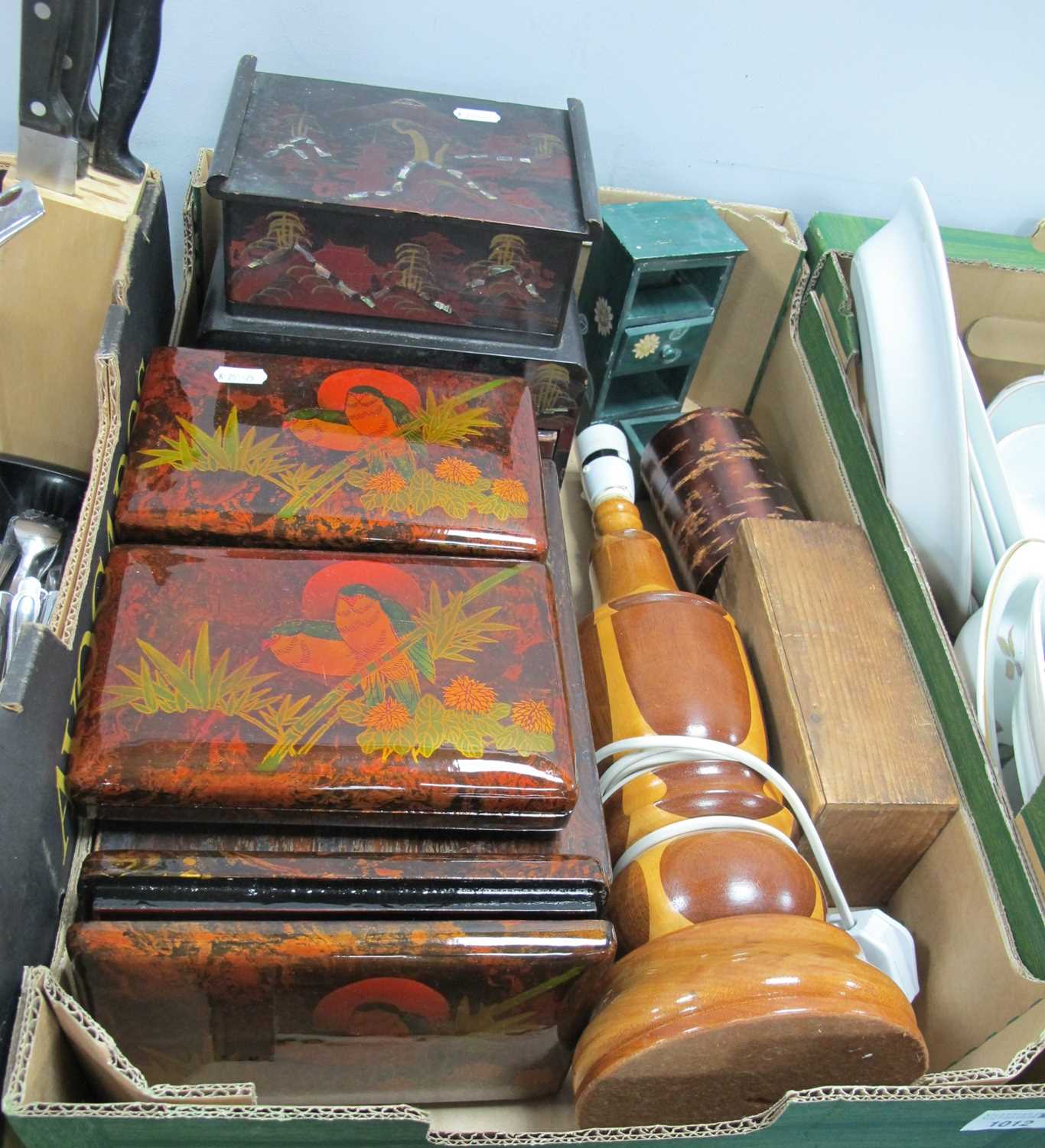 Lot 1012 - Treen and wooden items, including three...