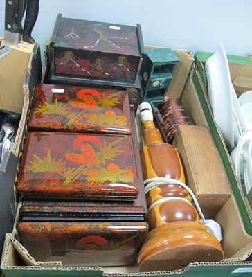 Lot 1012 - Treen and wooden items, including three...