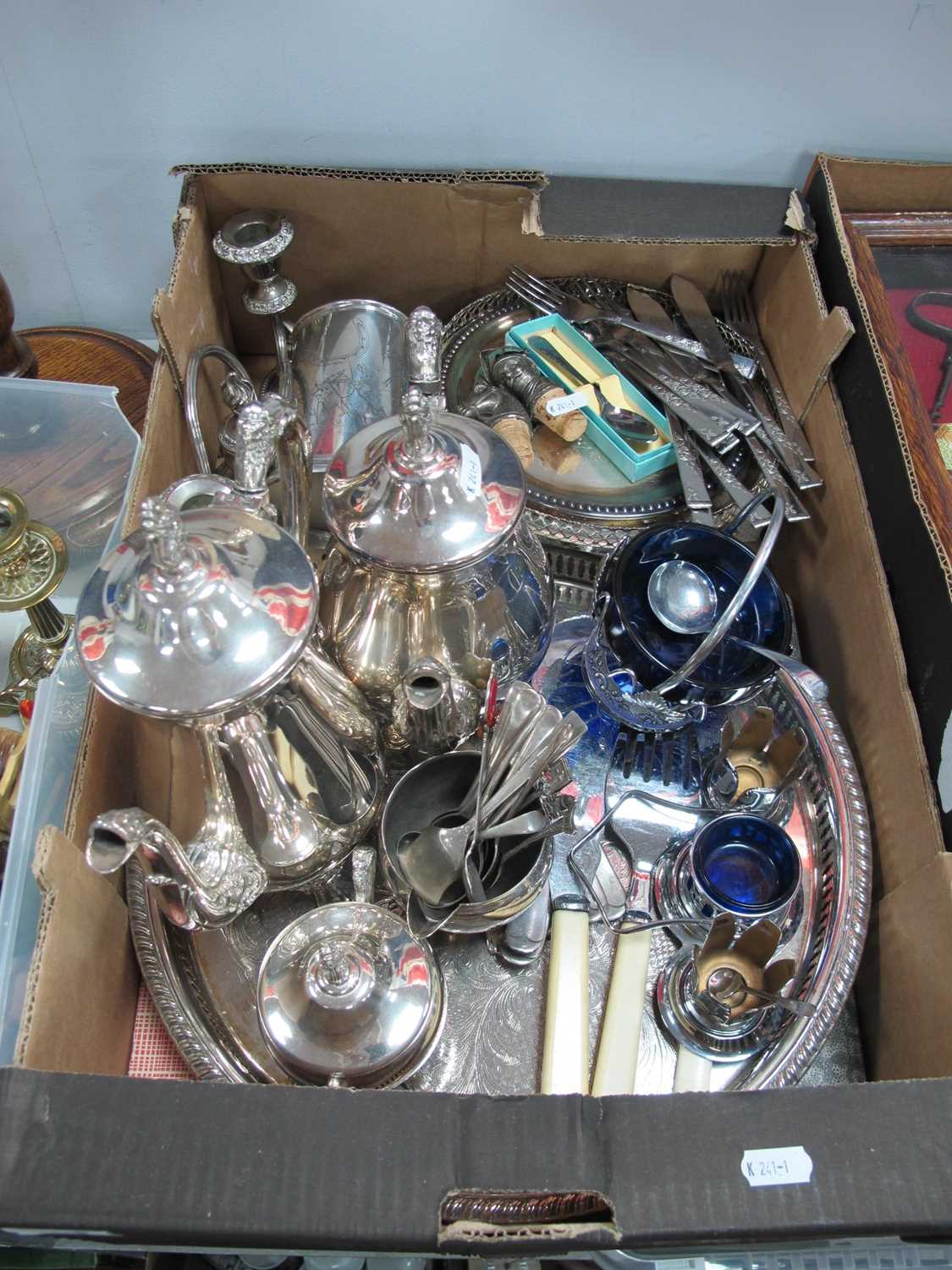Lot 1006 - Metalware, including silver-plated tea set...