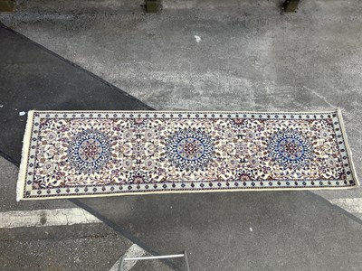 Lot 1477 - A Handmade Persian Nain Runner decorated with...