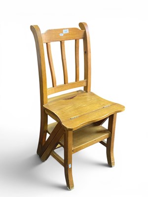 Lot 1515 - A XX Century Metamorphic Library Ladder Chair,...